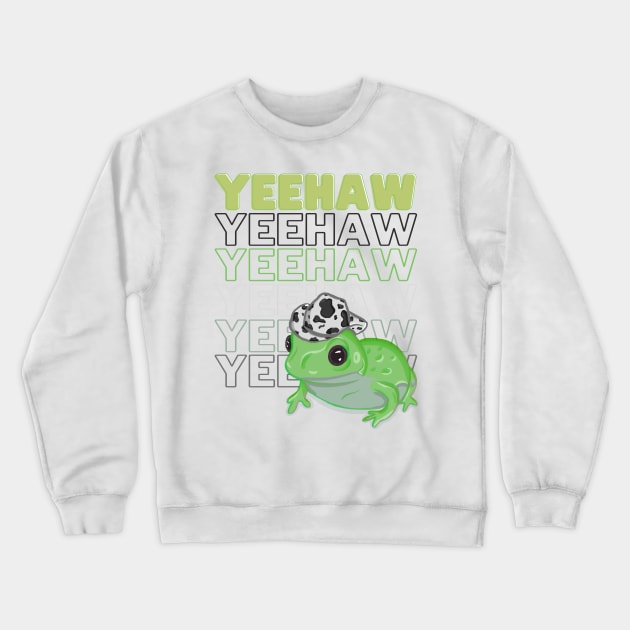 Yeehaw Green Frog Crewneck Sweatshirt by RoserinArt